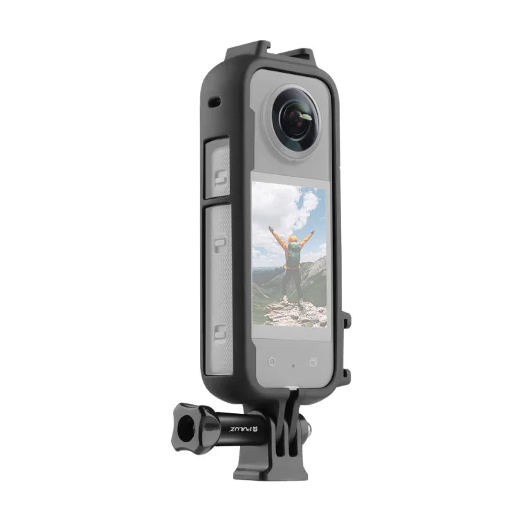 Insta360 X3用 PULUZ コールドシュープラスチック保護フレーム アダプターマウント＆ネジ付き PCフレーム
