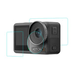 DJI Osmo Action 3用 PULUZ 3-in-1 レンズ前面および背面スクリーン強化ガラス防爆フィルム、DJI Osmo Action 3対応