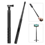 PULUZ 110cm メタル自撮り棒モノポッド インビジブルアダプターベース＆ネジ付き Insta360 One RS / X2 / X3 / X4 / DJI Osmo 360対応、110cmモノポッド