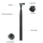 PULUZ 110cm メタル自撮り棒モノポッド インビジブルアダプターベース＆ネジ付き Insta360 One RS / X2 / X3 / X4 / DJI Osmo 360対応、110cmモノポッド
