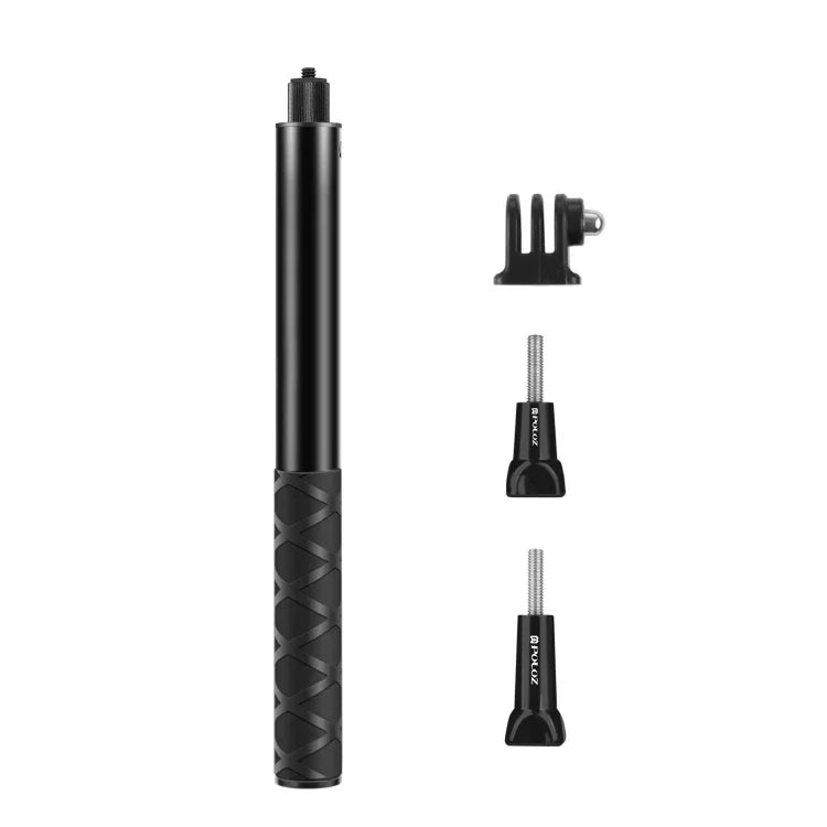 PULUZ 110cm メタル自撮り棒モノポッド インビジブルアダプターベース＆ネジ付き Insta360 One RS / X2 / X3 / X4 / DJI Osmo 360対応、110cmモノポッド