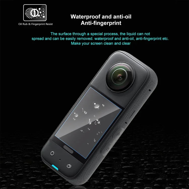 Insta360 X3用 PULUZ 2枚入り曲面HDスクリーンフィルム、Insta360 X3用