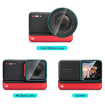 Insta360 One RS用 PULUZ 3-in-1スクリーン＋4Kレンズ＋ライカレンズ強化ガラスフィルム、Insta360 One RS用