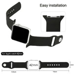 Apple Watch Sport 42mm 用 高性能 長めラバー スポーツウォッチバンド ピン＆タック留め具付き