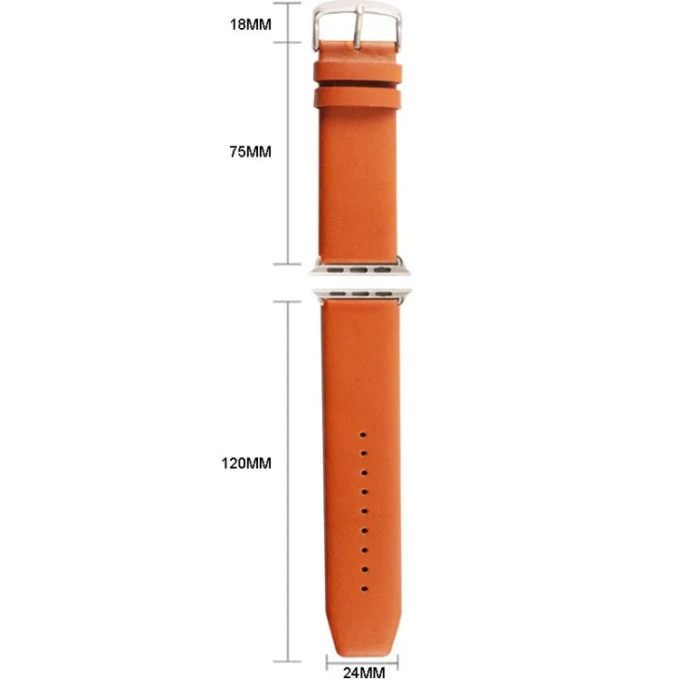 Kakapi Apple Watch 42mm用 微細テクスチャー ブラッシュドバックル 本革ウォッチバンド コネクター付き