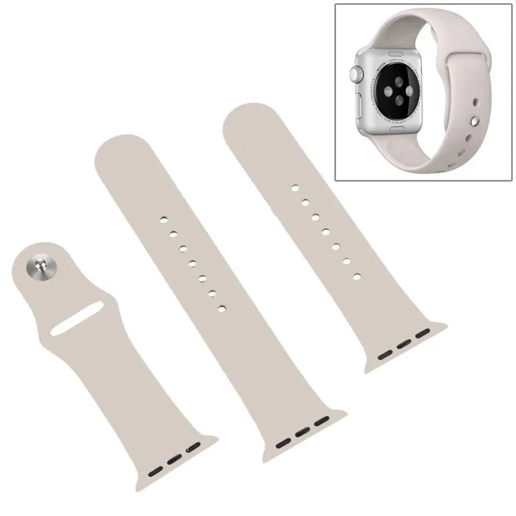 Apple Watch Series 10 42mm / 9&8&7 41mm / SE 3&SE 2&6&SE&5&4 40mm / 3&2&1 38mm用 3-in-1 ラバーストラップ ピンバックル付き、Apple Watch Series 9&8&7 41mm / SE 3&SE 2&6&SE&5&4 40mm用