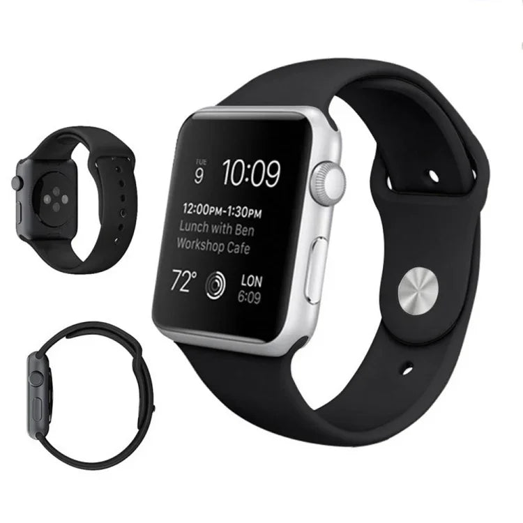 Apple Watch Series 10 42mm / 9&8&7 41mm / SE 3&SE 2&6&SE&5&4 40mm / 3&2&1 38mm用 3-in-1 ラバーストラップ ピンバックル付き、Apple Watch Series 9&8&7 41mm / SE 3&SE 2&6&SE&5&4 40mm用