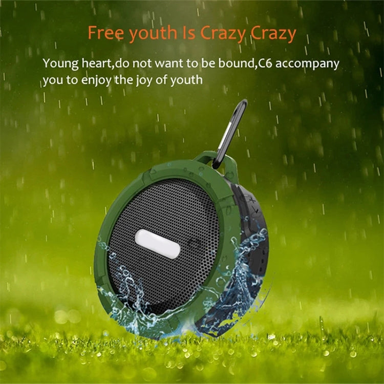 C6 屋外防水Bluetoothスピーカー 吸盤付き、ハンズフリー通話対応