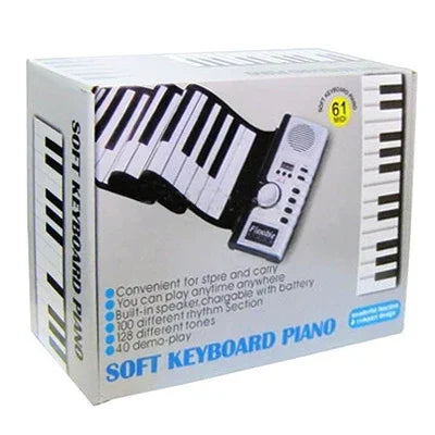 Datopal 61キー ロールアップ ソフトキーボード ピアノ MIDI、61標準キー ホワイト
