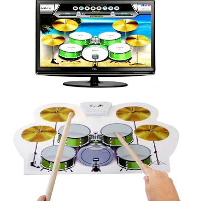 MD-1008 USB 2.0 MIDI ソフトロールアップドラムキット、サイズ：46 x 31cm、電子ドラム MD-1008