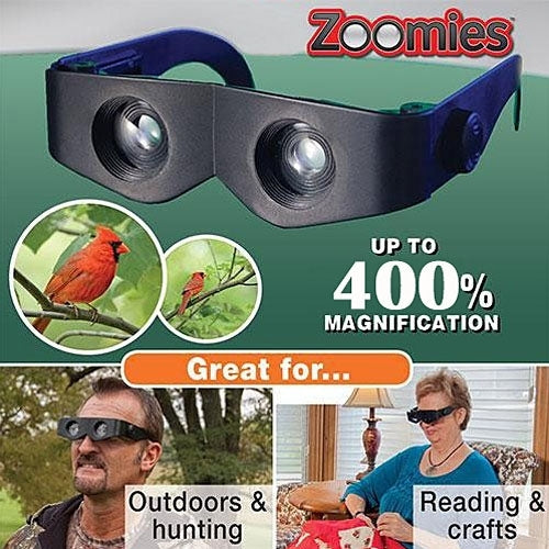 Zoomies 400%拡大 ヘッドバンド型拡大鏡メガネ 望遠鏡、4倍