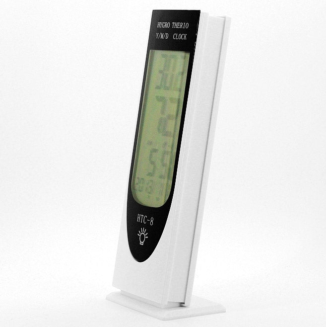 HTC-8 蓄光LCDデジタルLEDナイトライト温度計 バックライト付き湿度計、アラーム／日付／時計／カレンダー機能付き、HTC-8