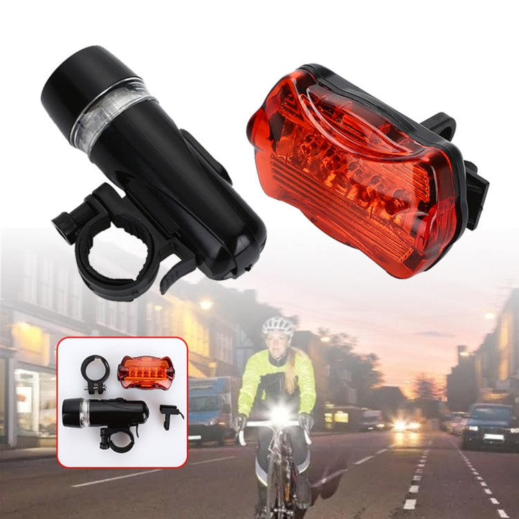 5LED 防水バイク自転車ヘッドライト＋リア安全フラッシュライト 自転車ヘッドライト＋リア安全フラッシュライト