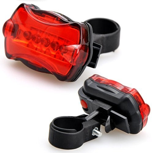 5LED 防水バイク自転車ヘッドライト＋リア安全フラッシュライト 自転車ヘッドライト＋リア安全フラッシュライト
