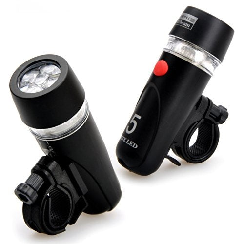 5LED 防水バイク自転車ヘッドライト＋リア安全フラッシュライト 自転車ヘッドライト＋リア安全フラッシュライト