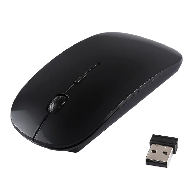 2.4GHz ワイヤレス 超薄型レーザー光学マウス USBミニレシーバー付き、プラグアンドプレイ