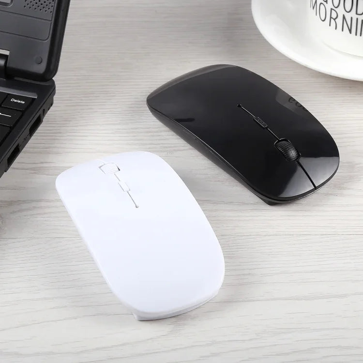2.4GHz ワイヤレス 超薄型レーザー光学マウス USBミニレシーバー付き、プラグアンドプレイ