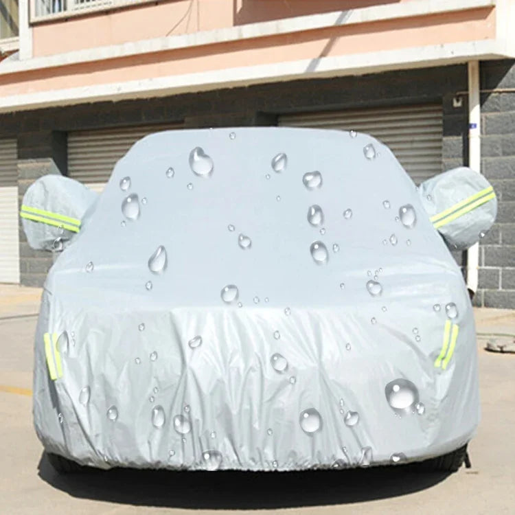 PEVA 防塵防水 日よけ ハッチバック用カーカバー 警告ストリップ付き、199インチ (XXL)