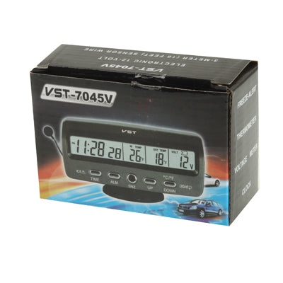3.6 inch LCD Car Digital Thermometer with Time / Date / Week / Alarm / Car Storage Battery Voltage Display, 3.6 inch Digital Thermometer