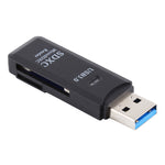 2in1 USB 3.0カードリーダー、超高速5Gbps、SDカード/TFカード対応