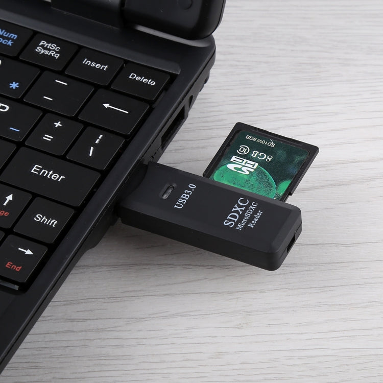 2in1 USB 3.0カードリーダー、超高速5Gbps、SDカード/TFカード対応
