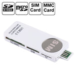USBユニバーサルカードリーダー、SD/MMC/SIM/TFカード対応、ホワイト