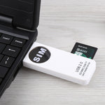 USBユニバーサルカードリーダー、SD/MMC/SIM/TFカード対応、ホワイト