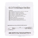 2個セット 202C-HD CVI/TVI/AHD 1CHパッシブビデオバラン同軸アダプター, 202C-HD