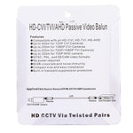 2個セット 202E-HD CVI/TVI/AHD 1CHパッシブビデオバラン同軸アダプター, 202E-HD
