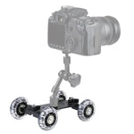 DSLRカメラ用フロアテーブルビデオスライダートラックドリーカー、ブラック