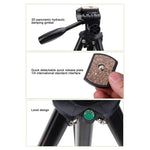 YUNTENG VCT-681 138cm SLR / マイクロSLR / デジタルカメラ用三脚スタンド、4段折りたたみアルミ脚、Canon / Nikon / Panasonic / Pentax / Casio / Sony / Fuji対応（耐荷重：3kg）