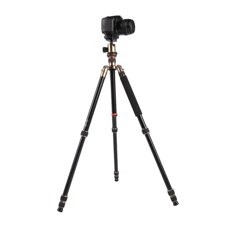 Triopo MT-2504C 調節可能なポータブルアルミニウム三脚 NB-1Sボールヘッド付き Canon Nikon Sony DSLRカメラ用, MT-2504C（ブラック）, MT-2504C（ゴールド）