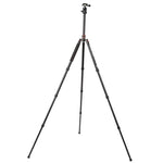 Triopo MT-2504C 調節可能なポータブルアルミニウム三脚 NB-1Sボールヘッド付き Canon Nikon Sony DSLRカメラ用, MT-2504C（ブラック）, MT-2504C（ゴールド）