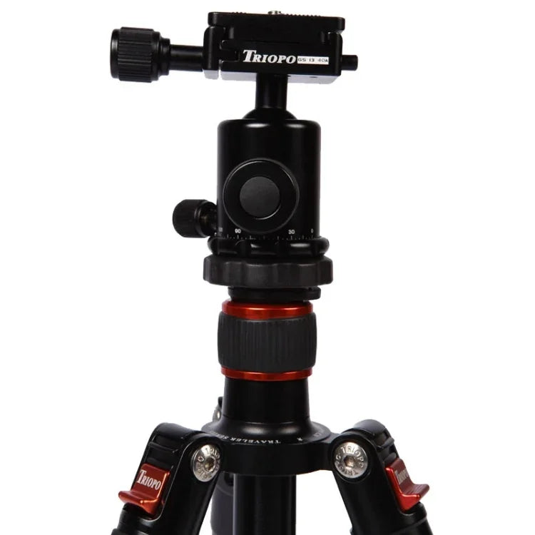 Triopo MT-2504C 調節可能なポータブルアルミニウム三脚 NB-1Sボールヘッド付き Canon Nikon Sony DSLRカメラ用, MT-2504C（ブラック）, MT-2504C（ゴールド）