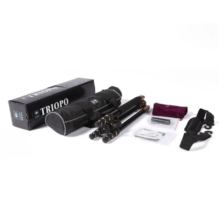 Triopo MT-2504C 調節可能なポータブルアルミニウム三脚 NB-1Sボールヘッド付き Canon Nikon Sony DSLRカメラ用, MT-2504C（ブラック）, MT-2504C（ゴールド）