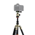 Triopo GT-2505x8.C 調節可能なポータブルカーボンファイバー三脚 B-1アルミニウムボールヘッド付き Canon Nikon Sony DSLRカメラ用, GT-2505x8.C（ブラック）, GT-2505x8.C（ゴールド）