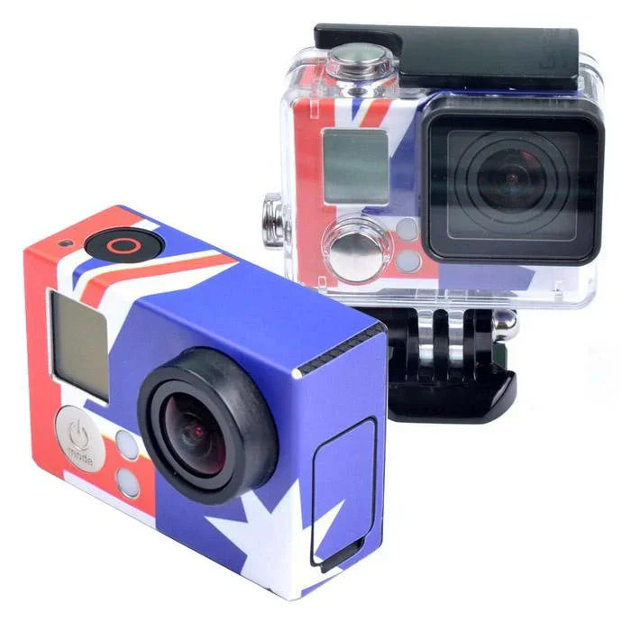 GoPro HERO3+ /3用ケースステッカー、米国旗、オーストラリア旗、ブラジル旗