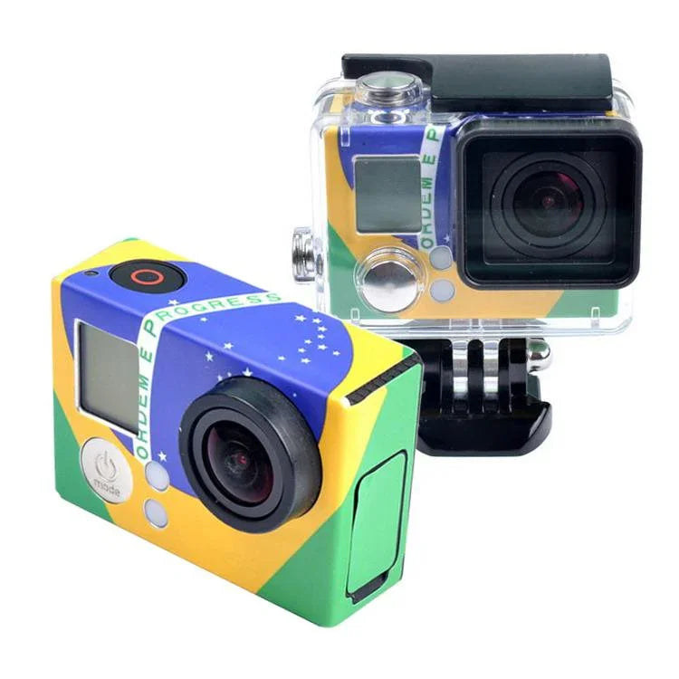 GoPro HERO3+ /3用ケースステッカー、米国旗、オーストラリア旗、ブラジル旗