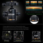 ZOMEI Z688 ポータブルプロフェッショナルトラベルマグネシウム合金製三脚一脚 ボールヘッド付き デジタルカメラ用, Z688