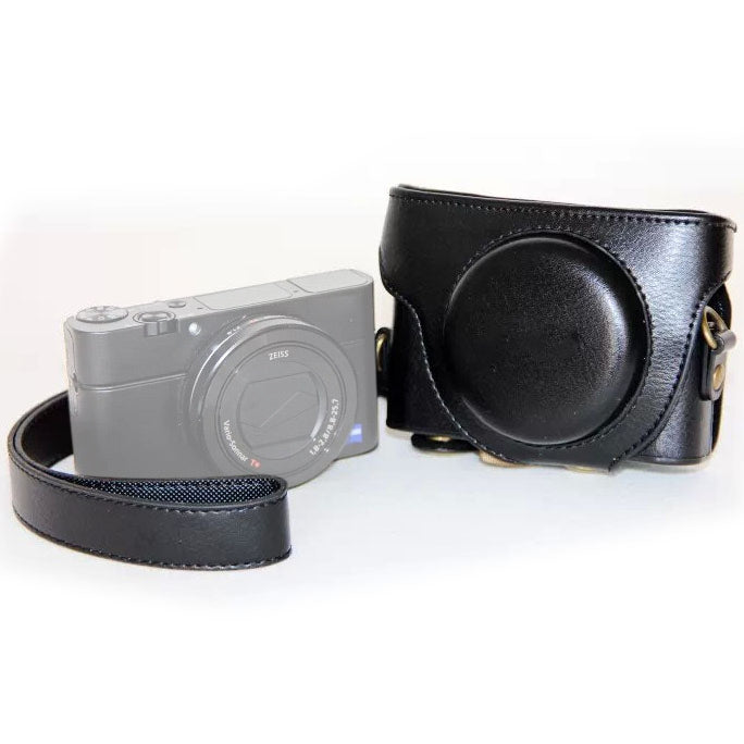 レトロスタイルPUレザーカメラケースバッグ ストラップ付き Sony RX100 M3 / M4 / M5用