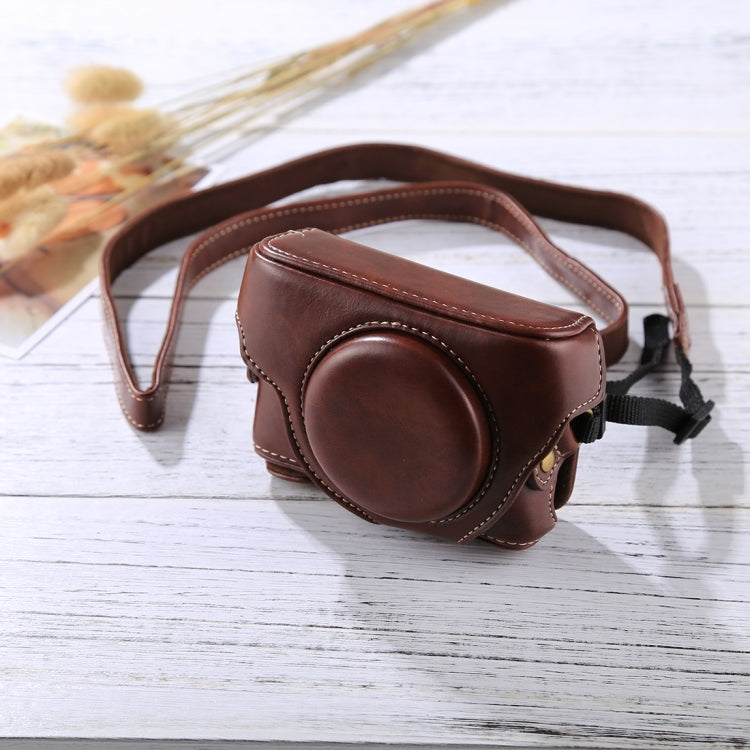 レトロスタイルPUレザーカメラケースバッグ ストラップ付き Sony RX100 M3 / M4 / M5用