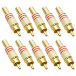 JL0924 3.5mm RCAジャックコネクター（10個入りパッケージ、価格は10個分）、JL0924 3.5mm RCA（赤）