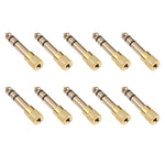 6.35mm オス から 3.5mm メス オーディオジャックアダプター（10個入りパッケージ、価格は10個分）、6.35mm オス から 3.5mm メス