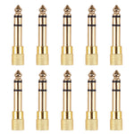 6.35mm オス から 3.5mm メス オーディオジャックアダプター（10個入りパッケージ、価格は10個分）、6.35mm オス から 3.5mm メス