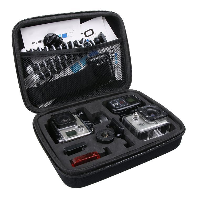 GoPro、Insta360、DJIおよびその他のアクションカメラ用耐衝撃ポータブル収納バッグ、サイズ：22.5cm x 16cm x 6cm
