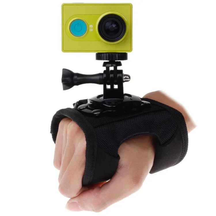 360度回転 グローブスタイルストラップマウント 手首ストラップ パームホルダー ネジとアダプター付き Xiaomi Yiスポーツカメラ / GoPro Hero4 / 3+ / 3 / 2 / 1用、サイズ: 45cm x 11cm、グローブスタイルストラップ