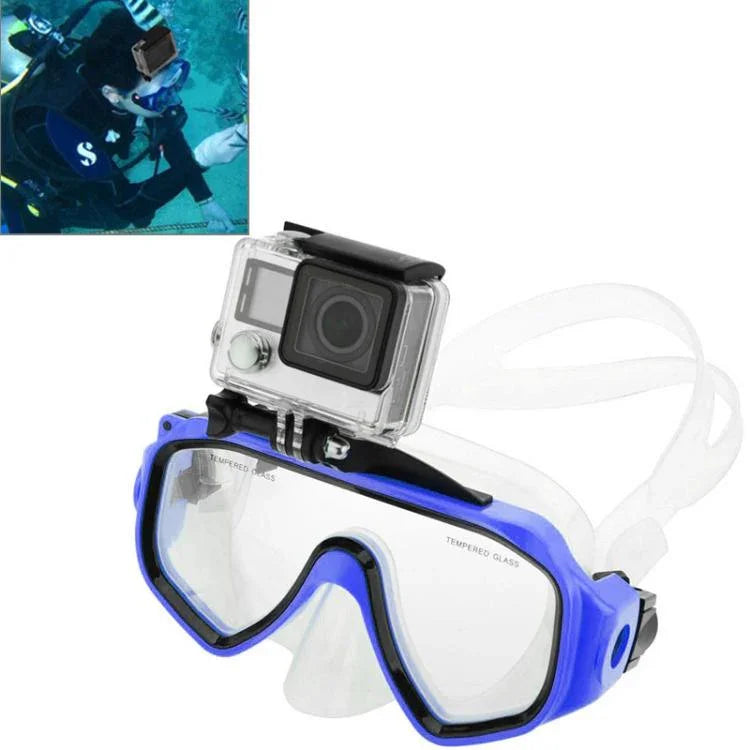 ウォータースポーツ ダイビング機器 ダイビングマスク 水泳用ゴーグル マウント付き GoPro、Insta360、DJIおよびその他のアクションカメラ用、マウント付き