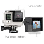 GoPro HERO4 シルバー カメラ用 超クリアLCDスクリーンプロテクター＋ハウジングガラスレンズプロテクターフィルム、HERO4 シルバー