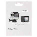 GoPro HERO4 シルバー カメラ用 超クリアLCDスクリーンプロテクター＋ハウジングガラスレンズプロテクターフィルム、HERO4 シルバー