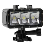 30M防水ビデオライト 3モード フラッシュライト ベースマウント＆ネジ付き GoPro、Insta360、DJIおよびその他のアクションカメラ用、30M防水
